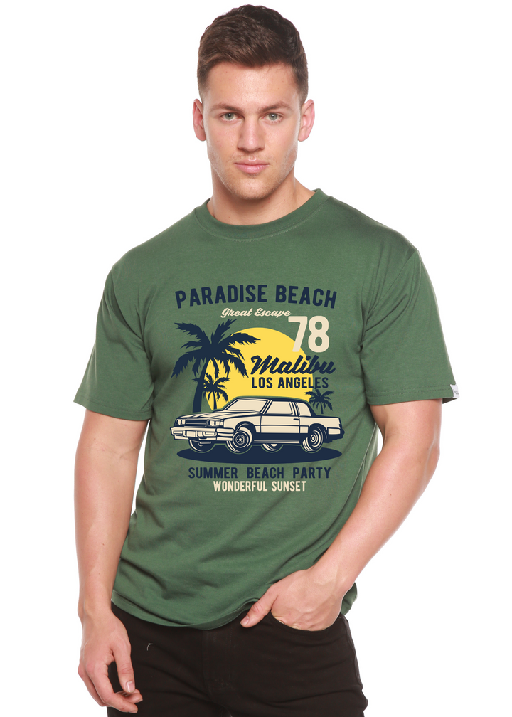 Paradise Beach men's bamboo tshirt pine green