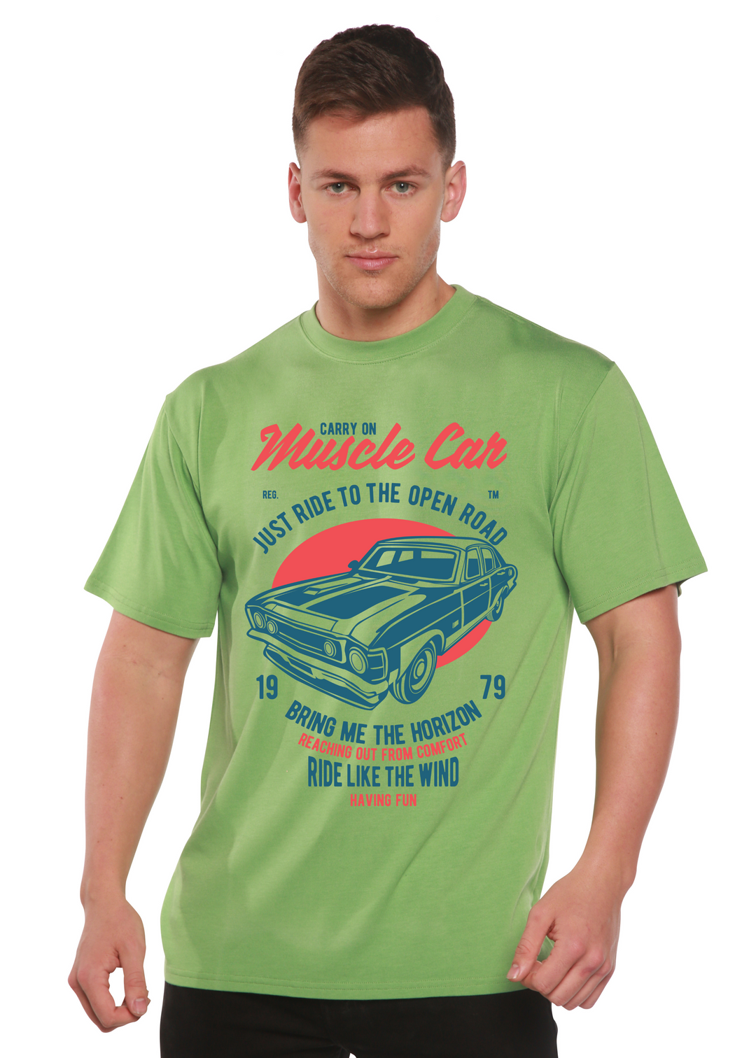 Muscle Car men's bamboo tshirt green tea