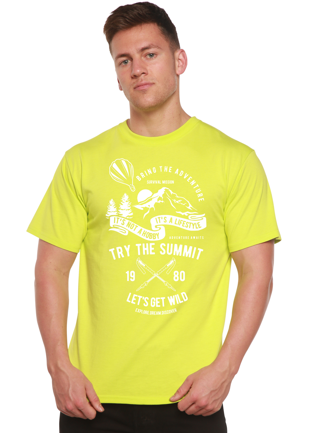 Try The Summit men's bamboo tshirt lime punch