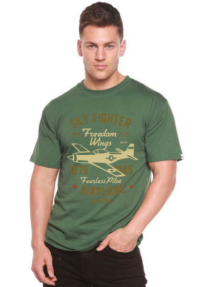 Sky Fighter men's bamboo tshirt pine green