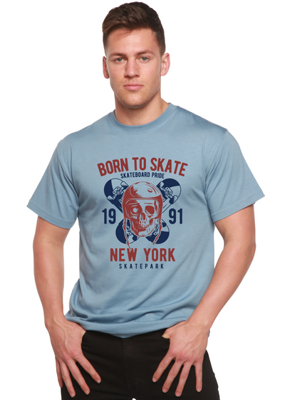 Born To Skate 1991 New York men's bamboo tshirt infinity blue
