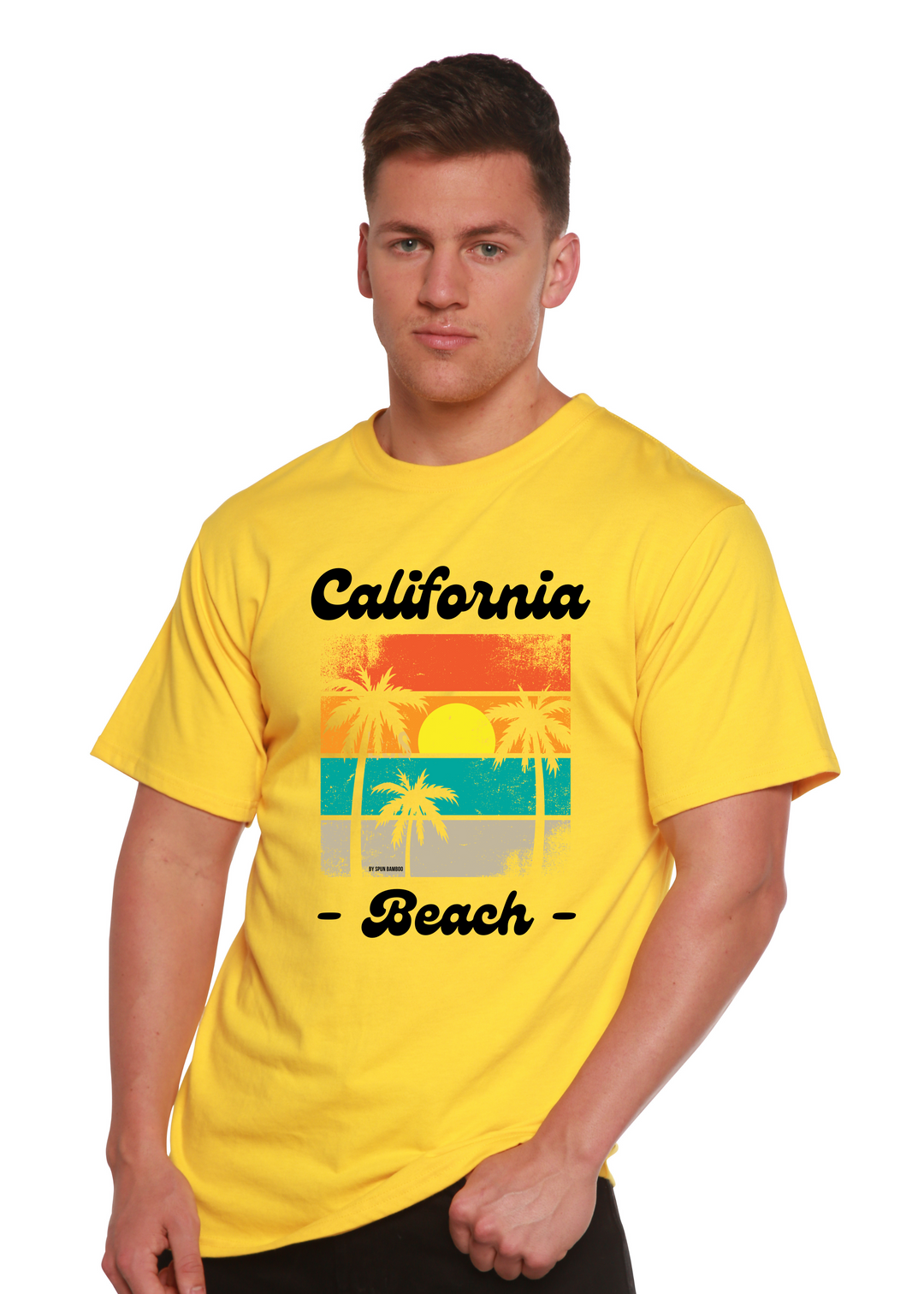 California Beach Unisex Graphic Bamboo T-Shirt lemon chrome