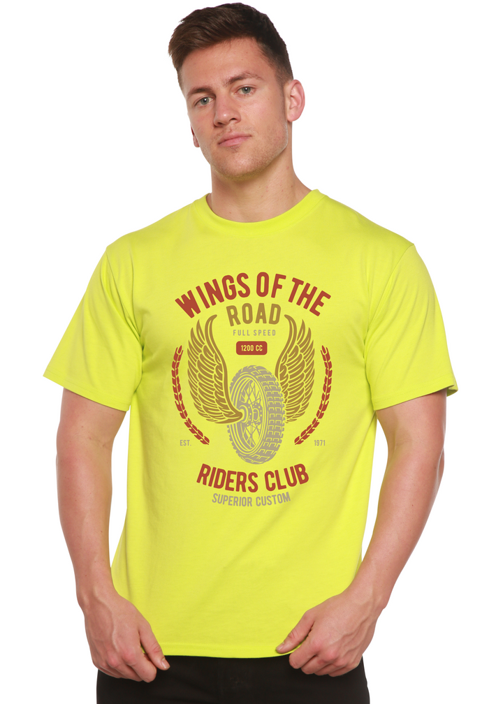 Wings Of The Road men's bamboo tshirt lime punch