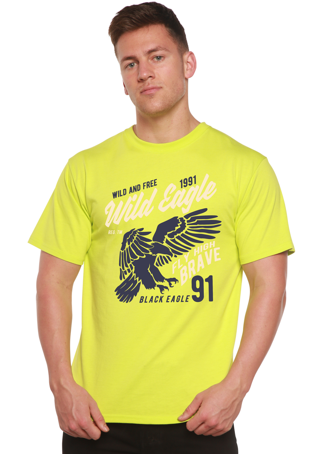 Wild Eagle men's bamboo tshirt lime punch