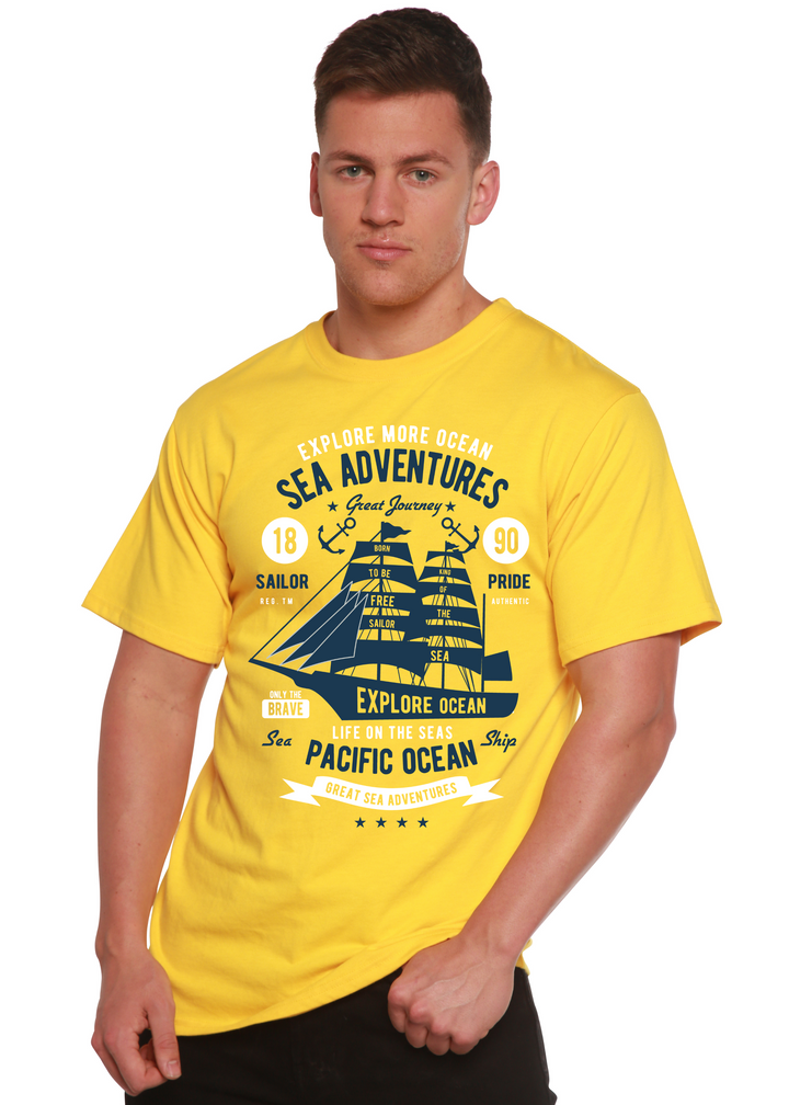 Sea Adventures men's bamboo tshirt lemon chrome