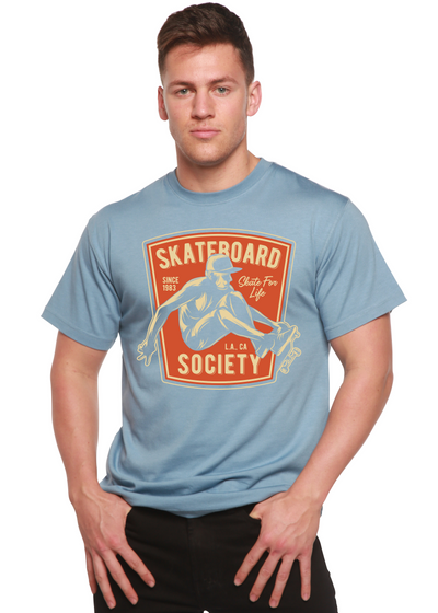 Skateboard Society men's bamboo tshirt infinity blue