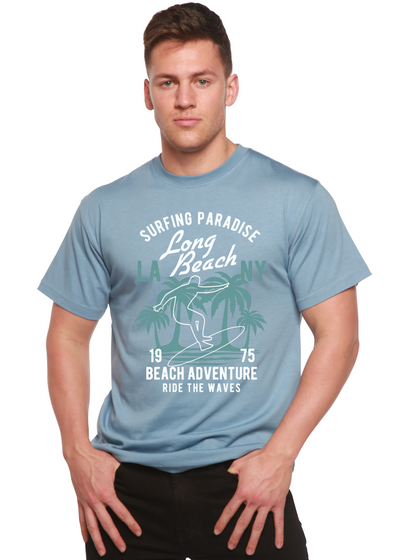 Beach Adventure men's bamboo tshirt infinity blue