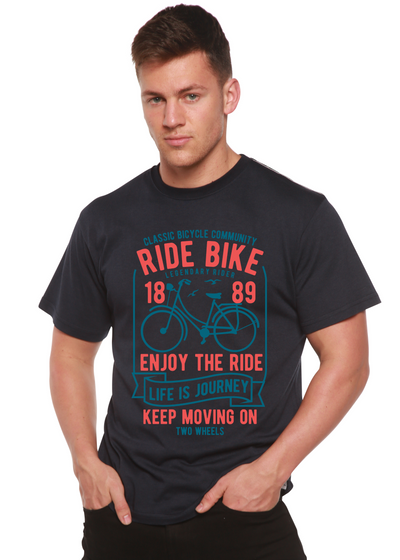 Ride Bike men's bamboo tshirt navy blue
