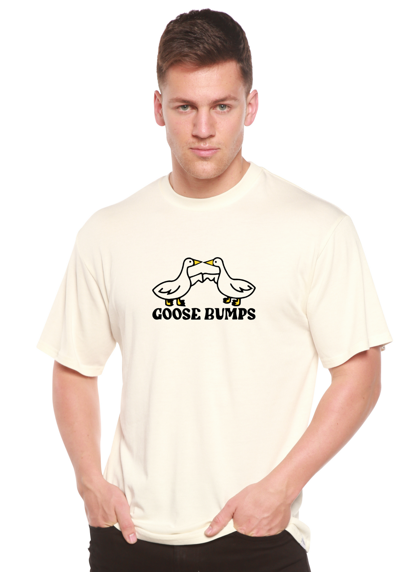 Goose Bumps Graphic Bamboo T-Shirt white