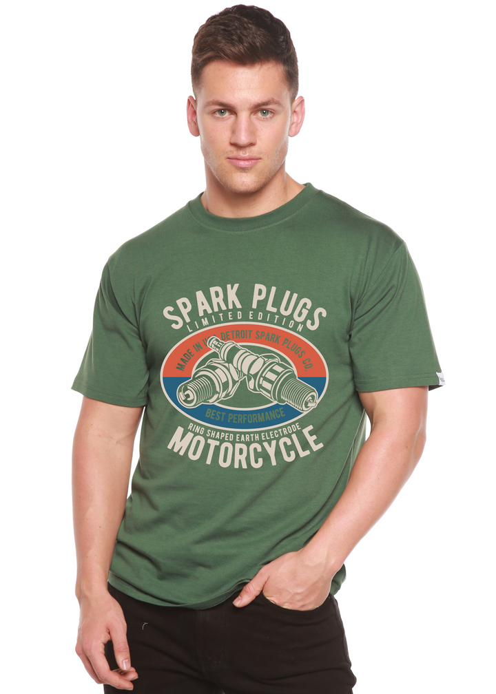 Spark Plugs men's bamboo tshirt pine green