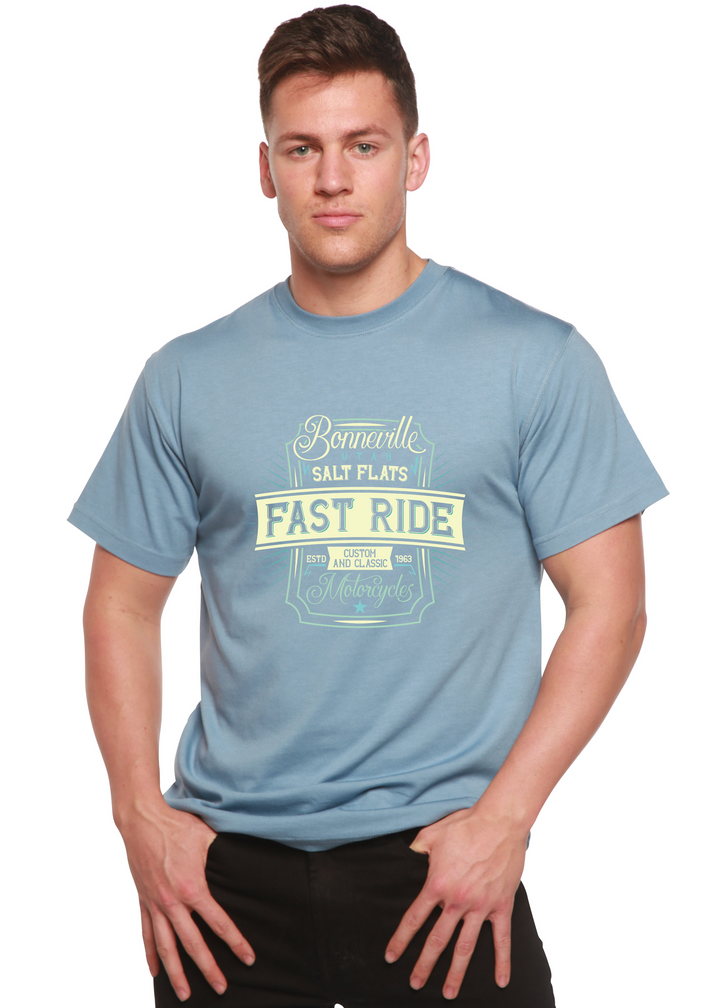 Fast Ride men's bamboo tshirt infinity blue