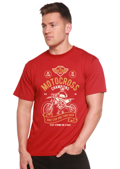 Motocross Champions men's bamboo tshirt pompeian red