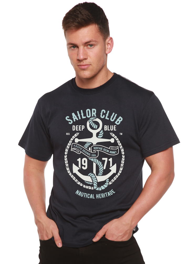 Sailor Club men's bamboo tshirt navy blue