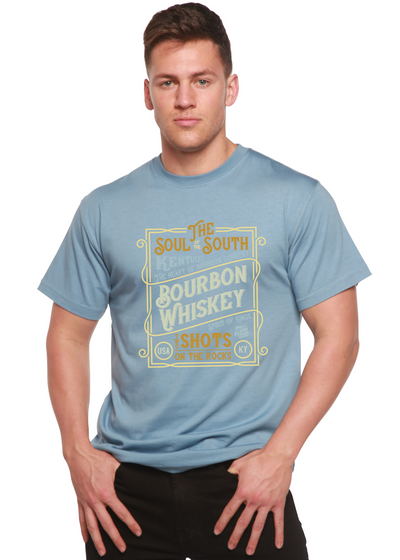 Bourbon Whiskey men's bamboo tshirt infinity blue
