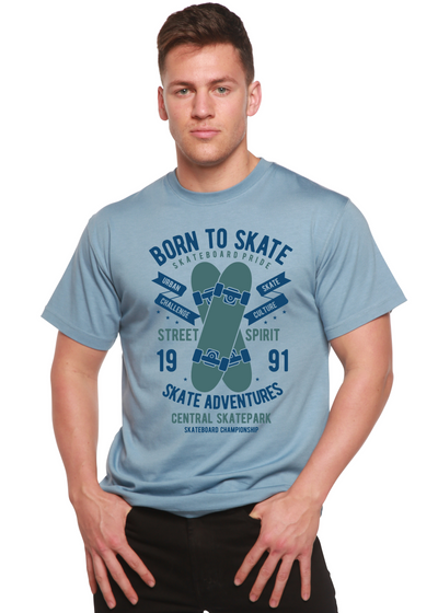 Born To Skate men's bamboo tshirt infinity blue
