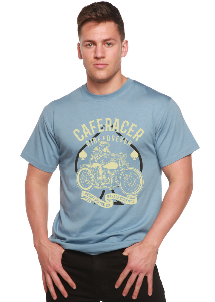 Caferacer Ride Forever men's bamboo tshirt infinity blue