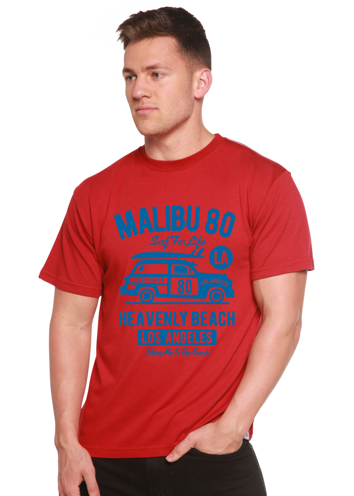  Malibu 80 men's bamboo tshirt pompeian red