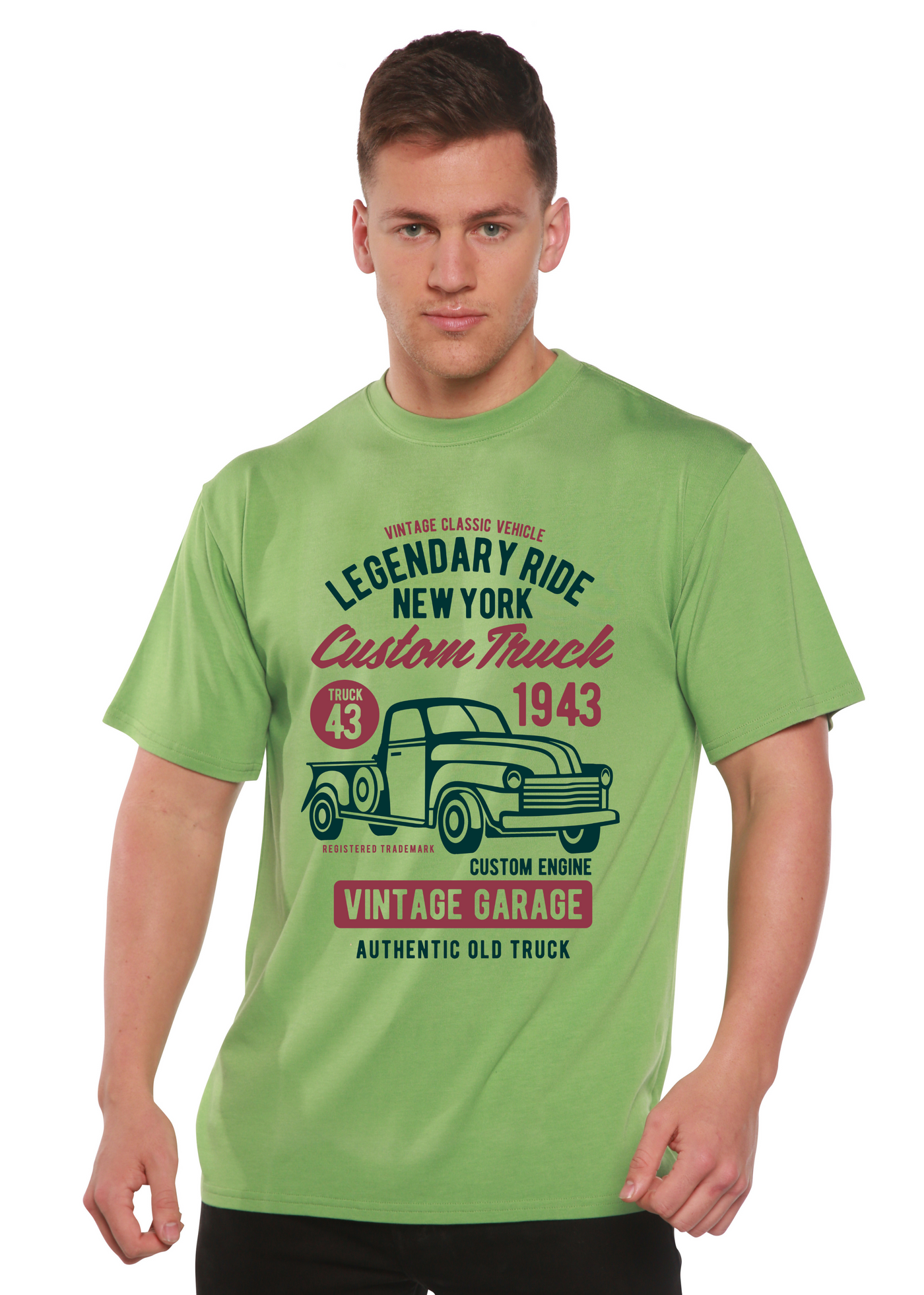 Legendary Ride custom Truck men's bamboo tshirt green tea
