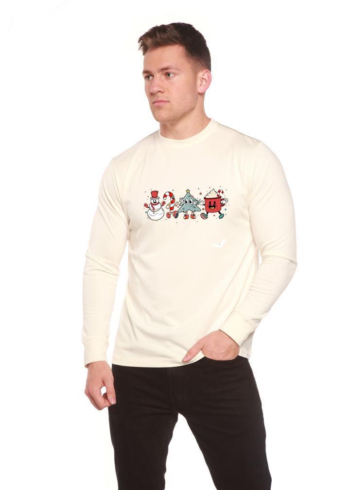 Happy Christmas Drink Graphic Bamboo Long Sleeve T-Shirt natural