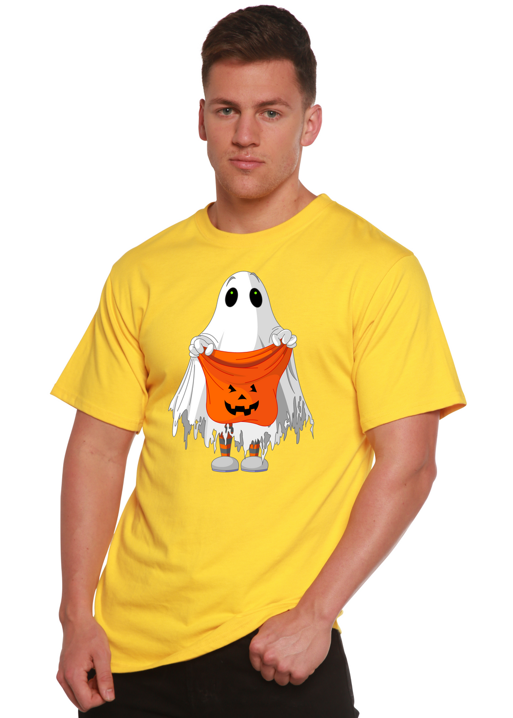 Boo Halloween Graphic Bamboo T-Shirt lemon chrome