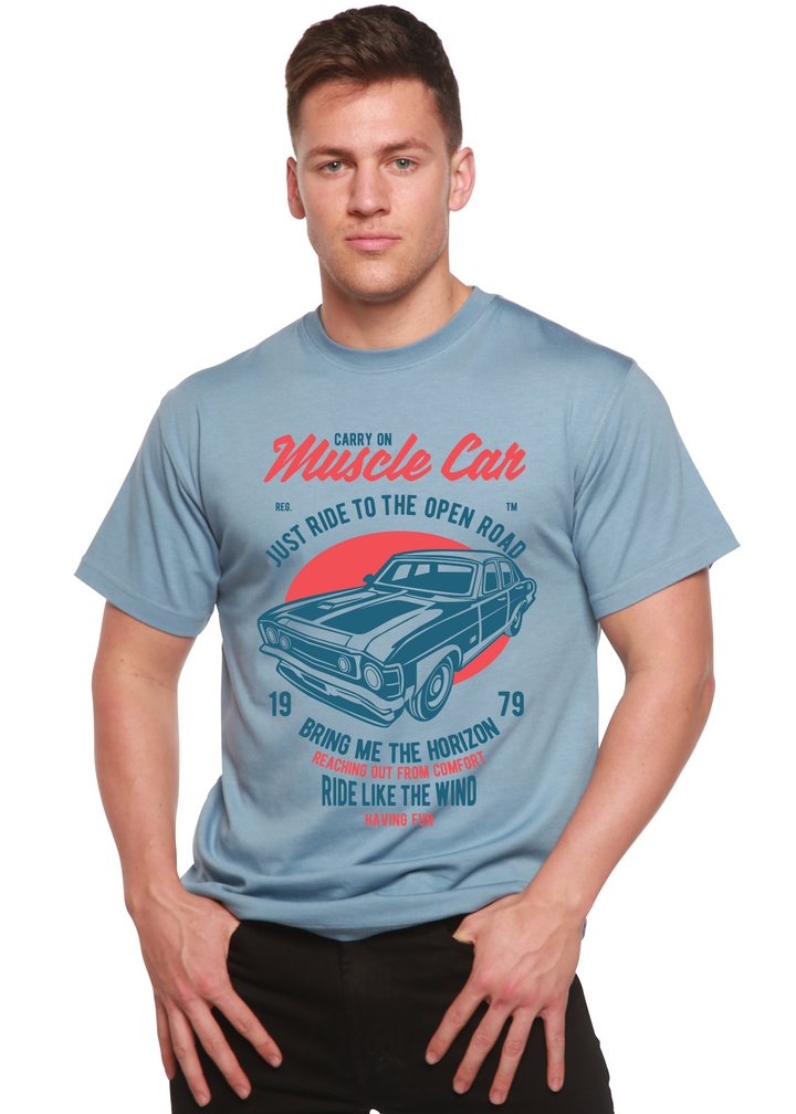 Muscle Car men's bamboo tshirt infinity blue