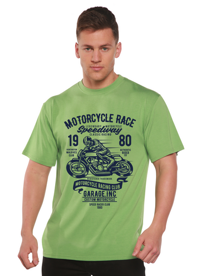 Motorcycles Race men's bamboo tshirt green tea