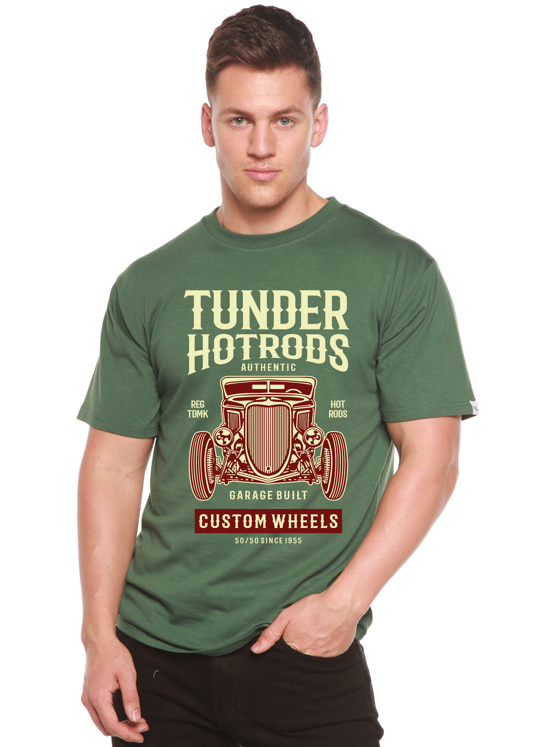 Thunder Hot men's bamboo tshirt pine green