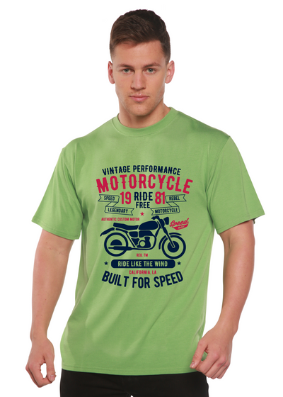 Motorcycle Ride Free men's bamboo tshirt green tea