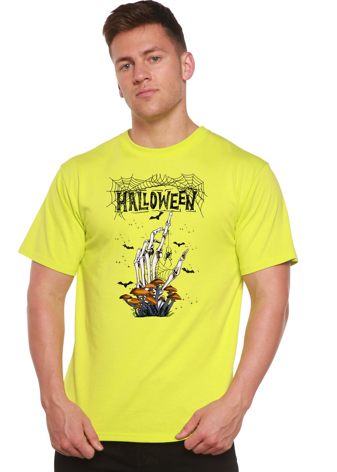 Halloween Graphic Bamboo T-Shirt lime punch