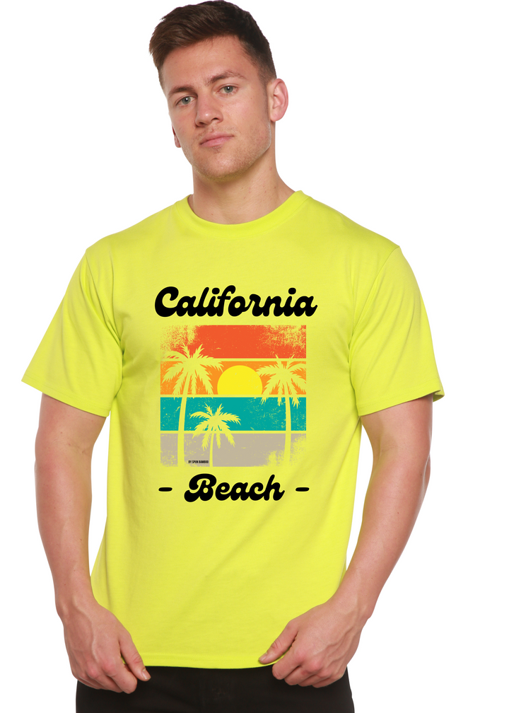 California Beach Unisex Graphic Bamboo T-Shirt lime punch