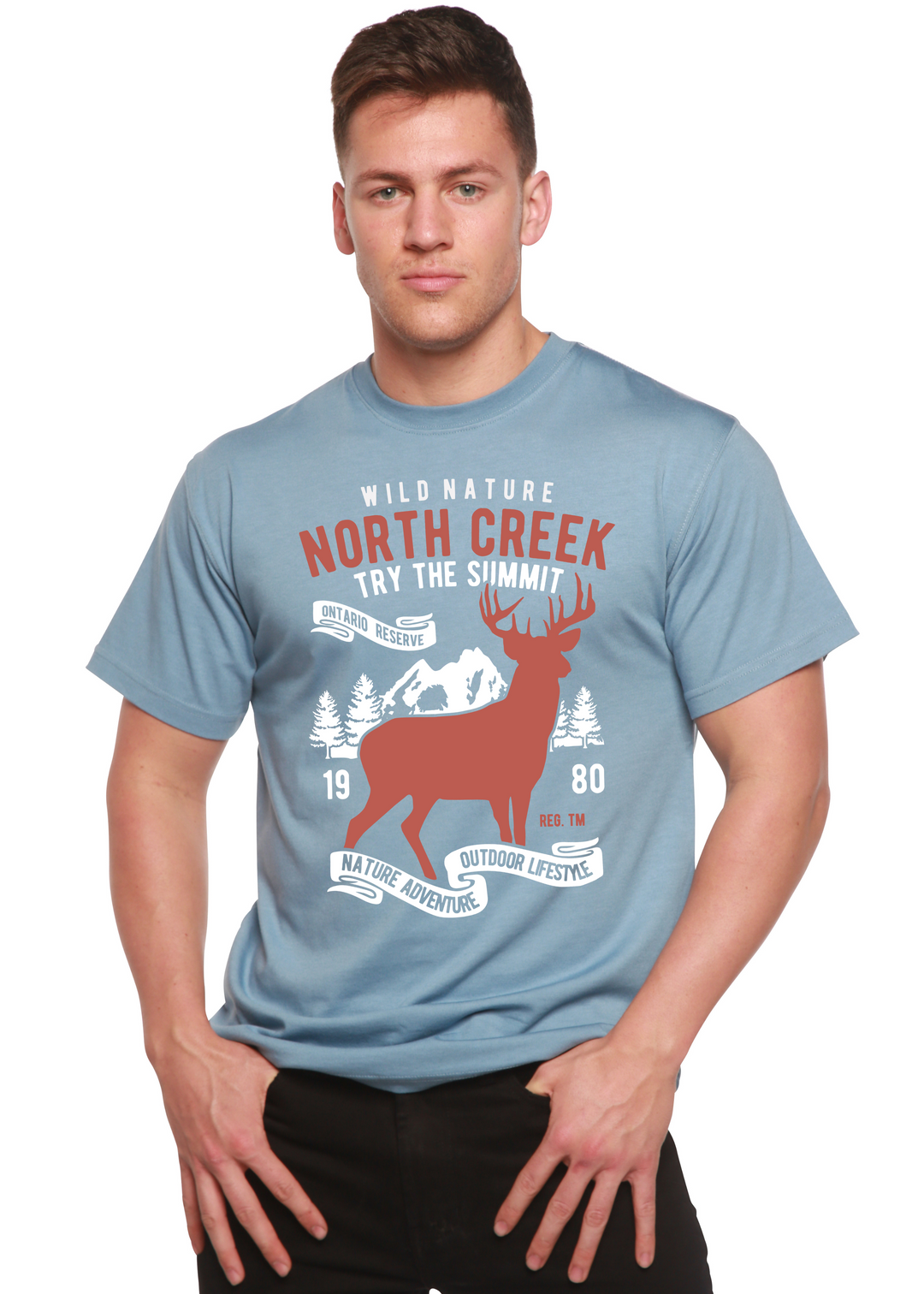 North Creek men's bamboo tshirt infinity blue