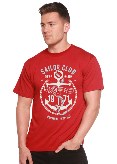Sailor Club men's bamboo tshirt pompeian red