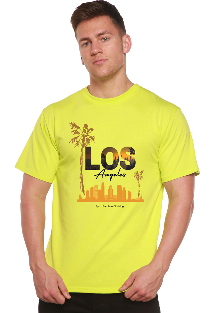 Los Angeles Unisex Graphic Bamboo T-Shirt lime punch