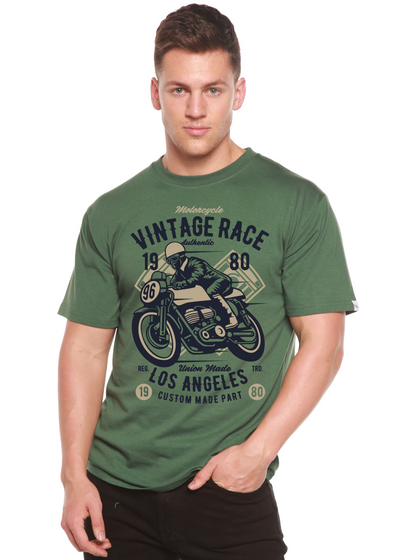 Vintage Race men's bamboo tshirt pine green