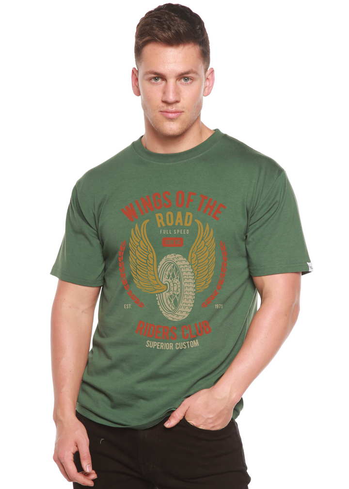 Wings Of The Road men's bamboo tshirt pine green