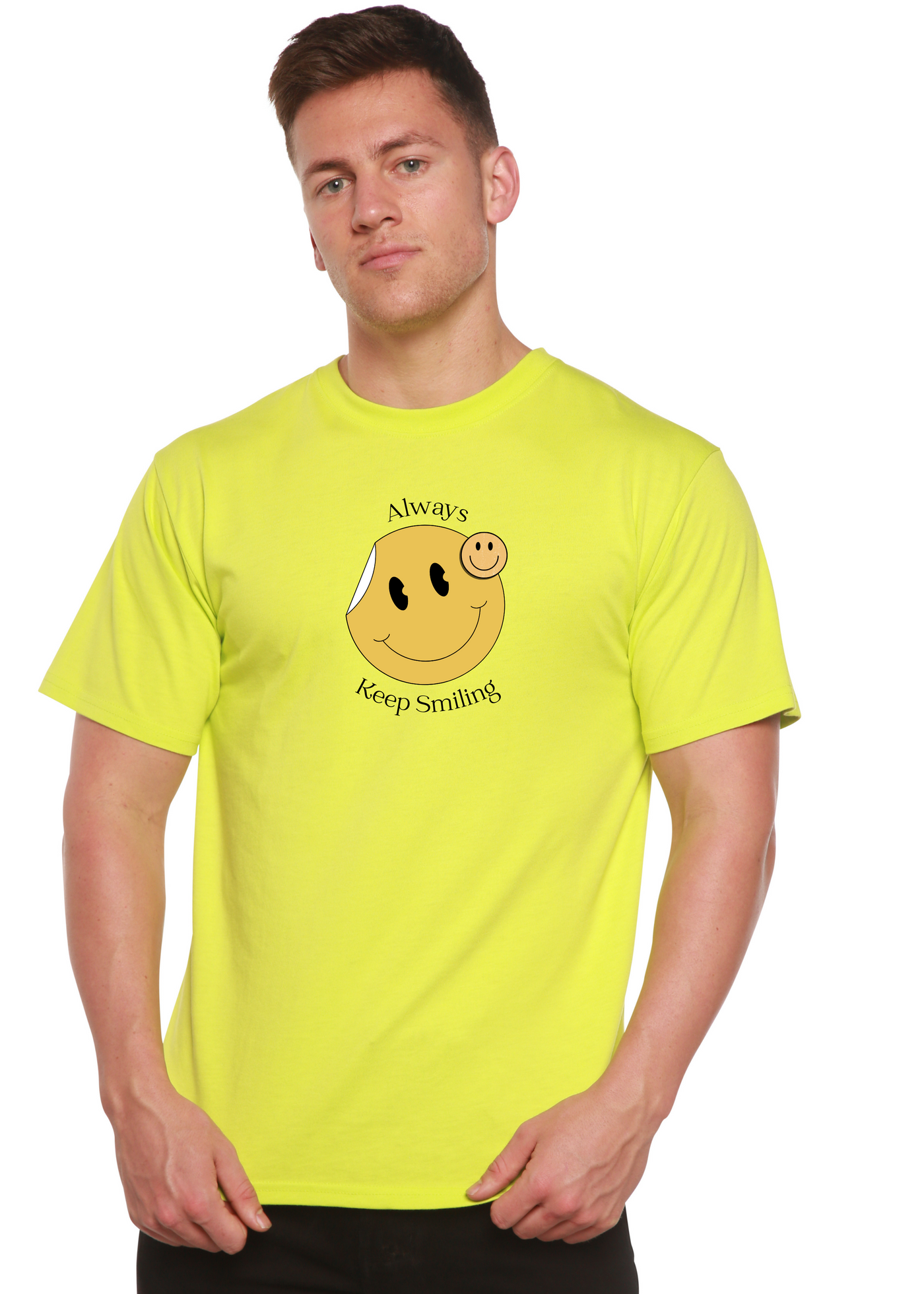 Always Keep Smiling Graphic Bamboo T-Shirt lime punch