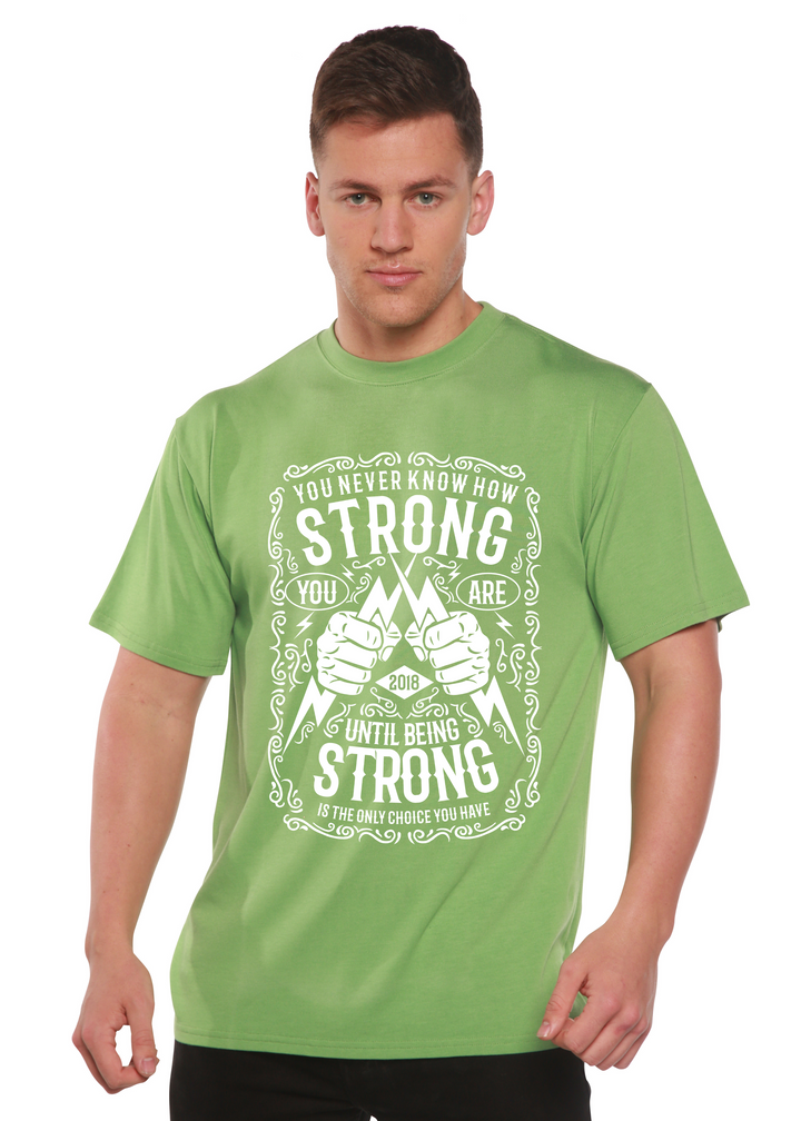 Strong men's bamboo tshirt green tea