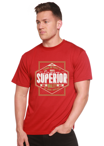 Superior Quality men's bamboo tshirt pompeian red