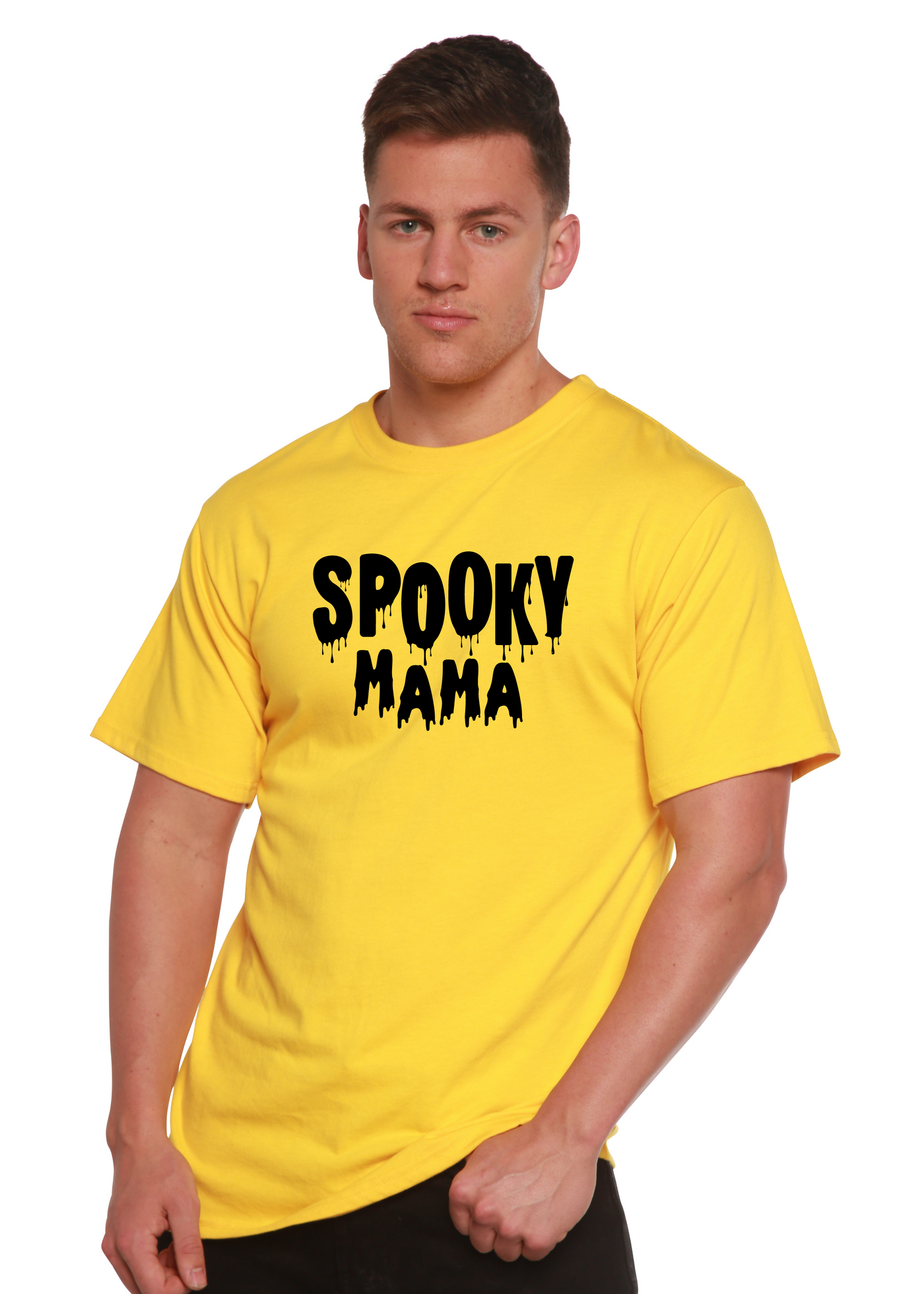 Spooky Mama Graphic Bamboo t-shirt lemon chrome