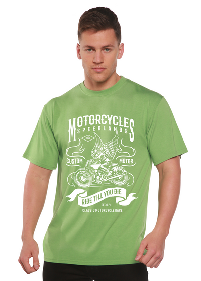 Motorcycles men's bamboo tshirt green tea