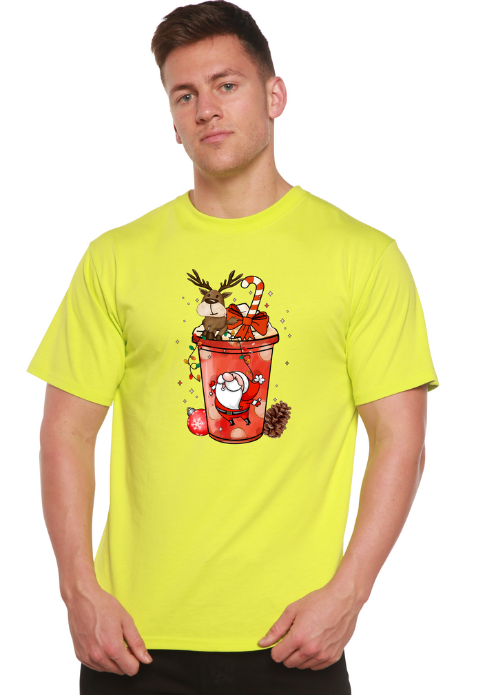 Holly Jolly Christmas Unisex Graphic Bamboo T-Shirt lime punch