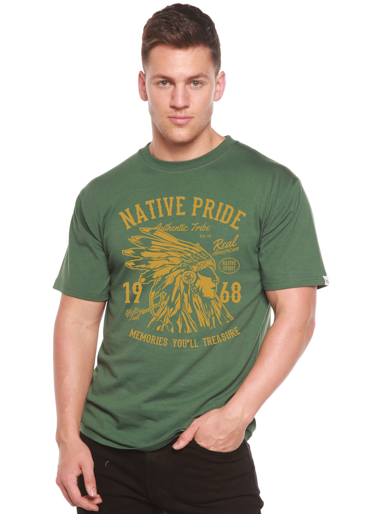 Native Pride men's bamboo tshirt pine green