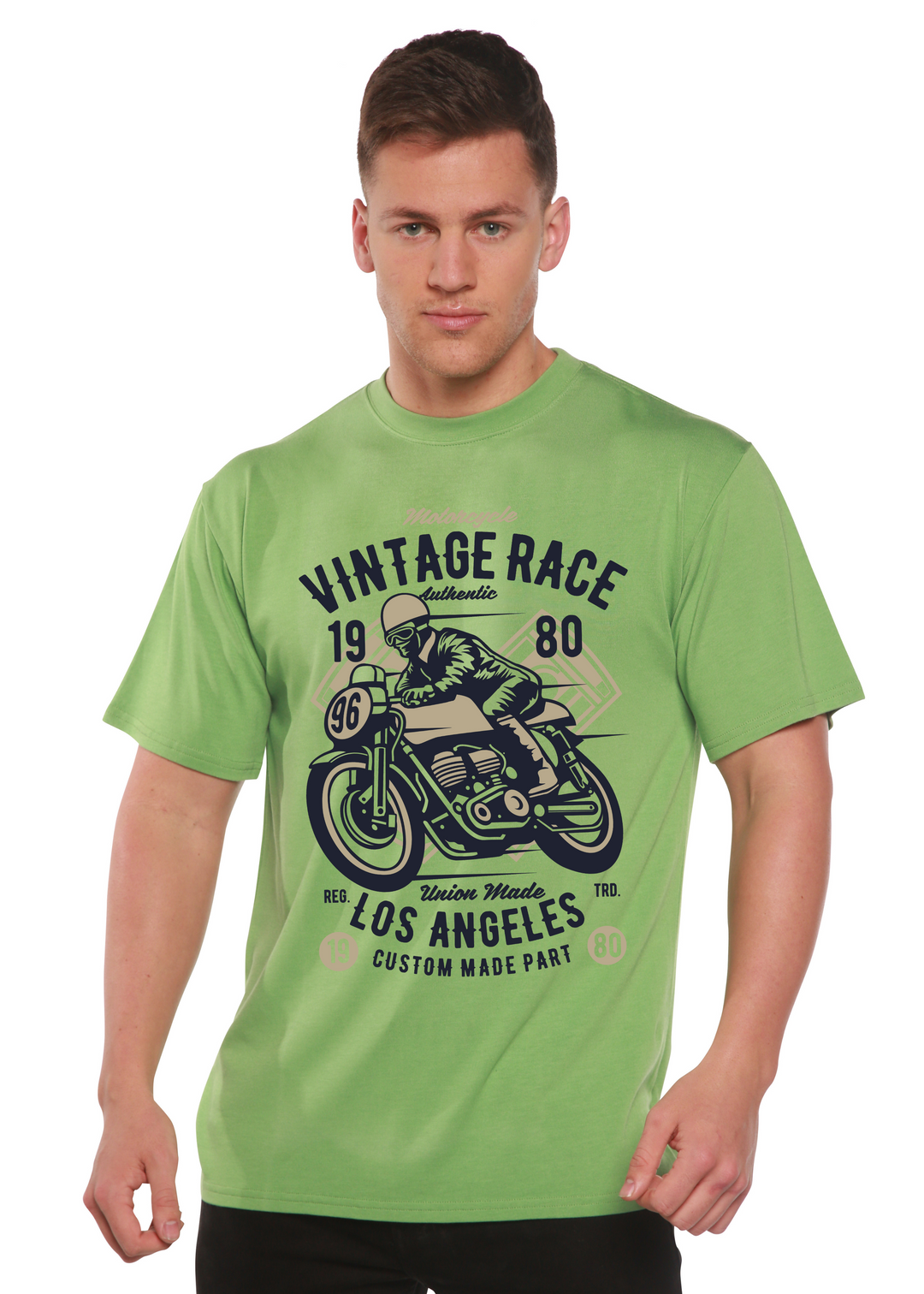 Vintage Race men's bamboo tshirt green tea