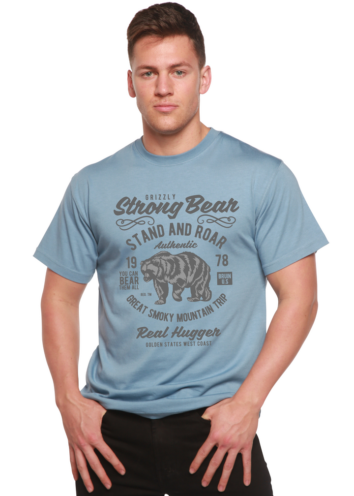 Strong Bear men's bamboo tshirt infinity blue