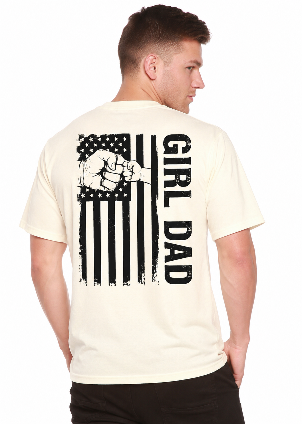 Girl Dad Flag Unisex Bamboo/Cotton Graphic T-Shirt