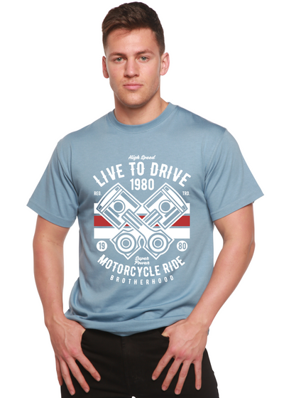 Live To Ride 1980 men's bamboo tshirt infinity blue