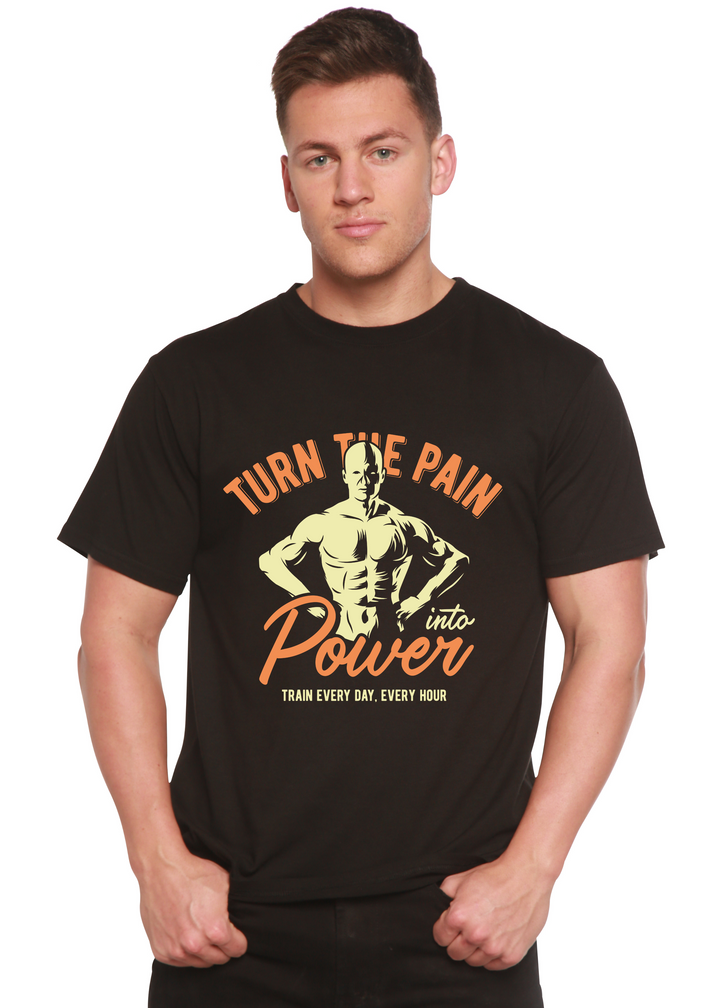 Turn The Pain men's bamboo tshirt black