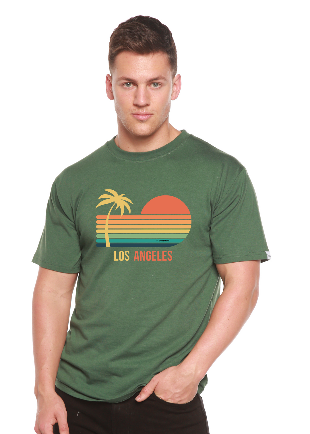 Los Angeles Unisex Graphic Bamboo T-Shirt pine green