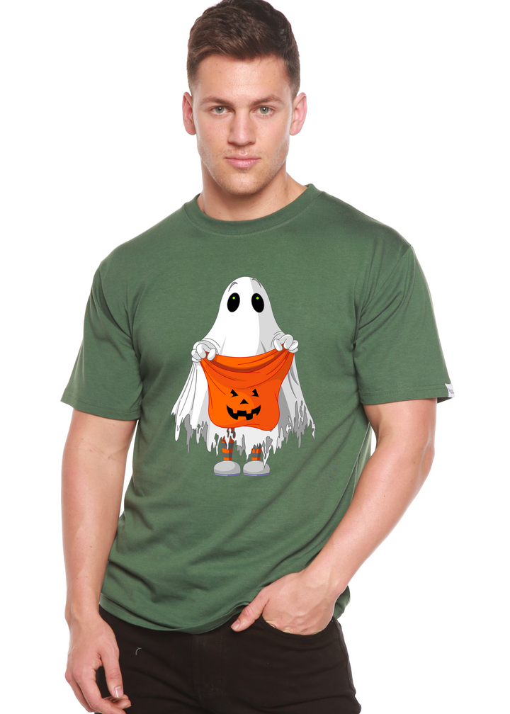 Boo Halloween Graphic Bamboo T-Shirt pine green