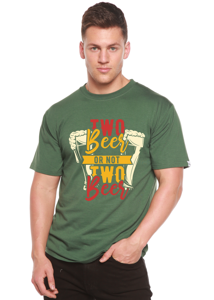 Two Beer men's bamboo tshirt pine green